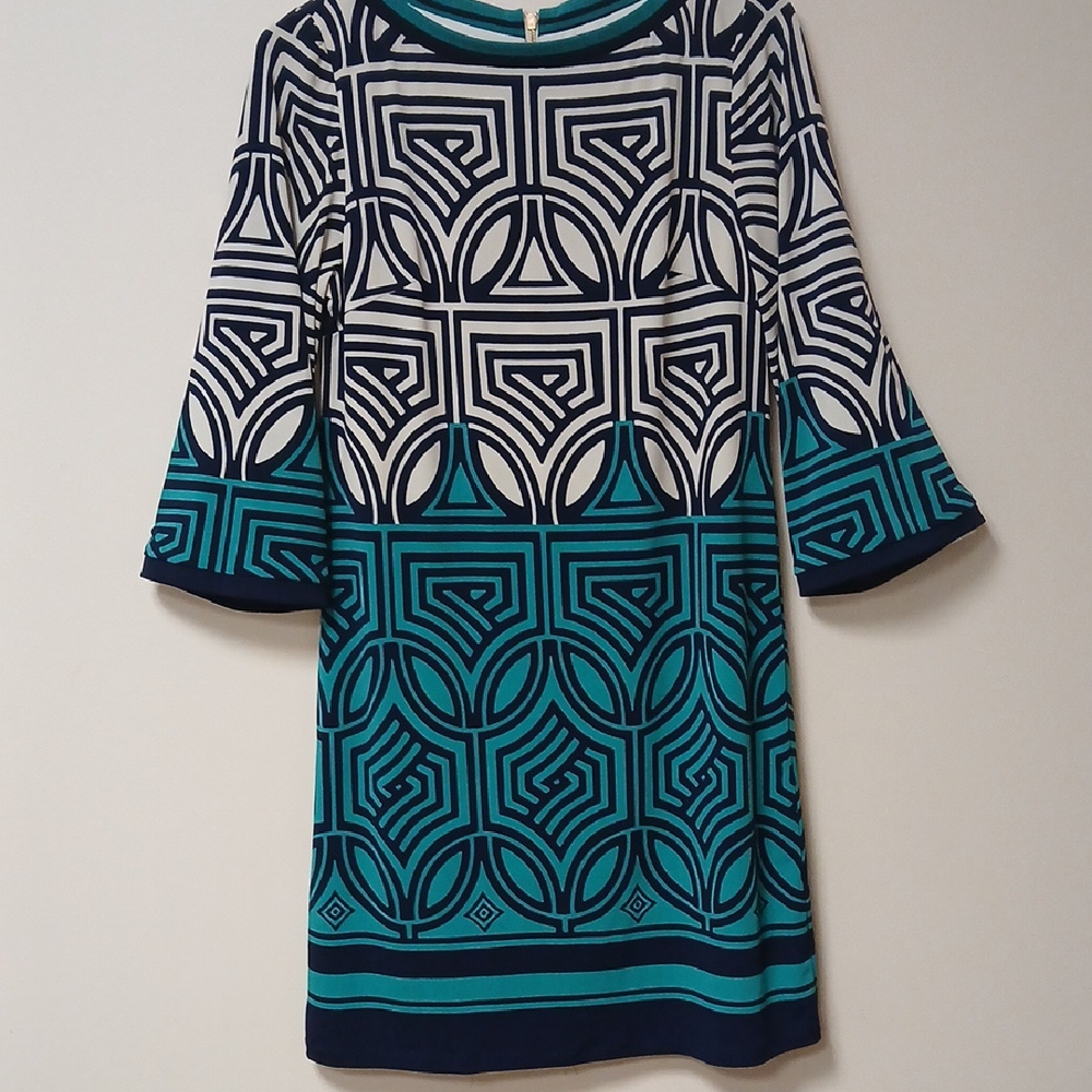 Eliza J Geometric Patterned Dress
